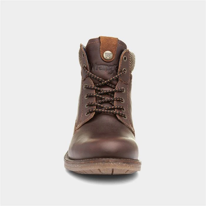 Wrangler Hill Mens Leather Lace Up Boot In Tan