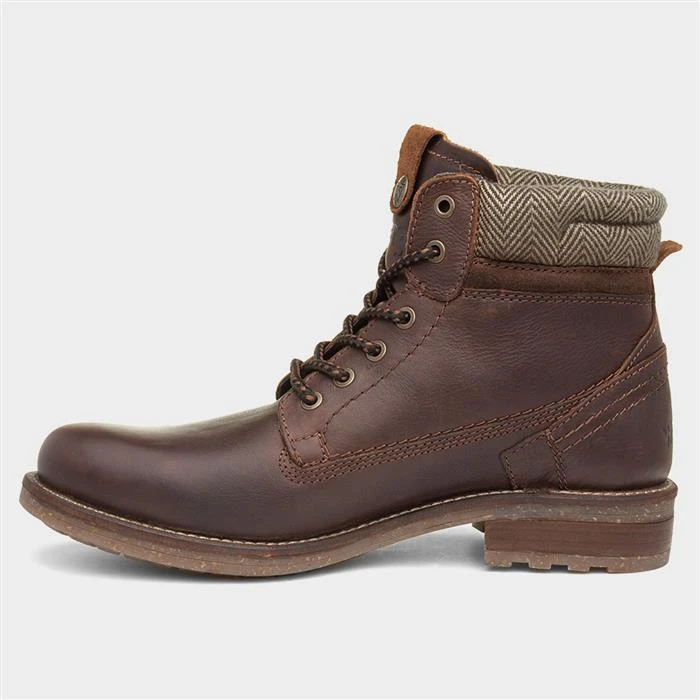 Wrangler Hill Mens Leather Lace Up Boot In Tan - Image 2