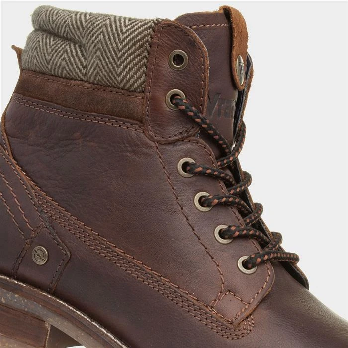 Wrangler Hill Mens Leather Lace Up Boot In Tan - Image 4