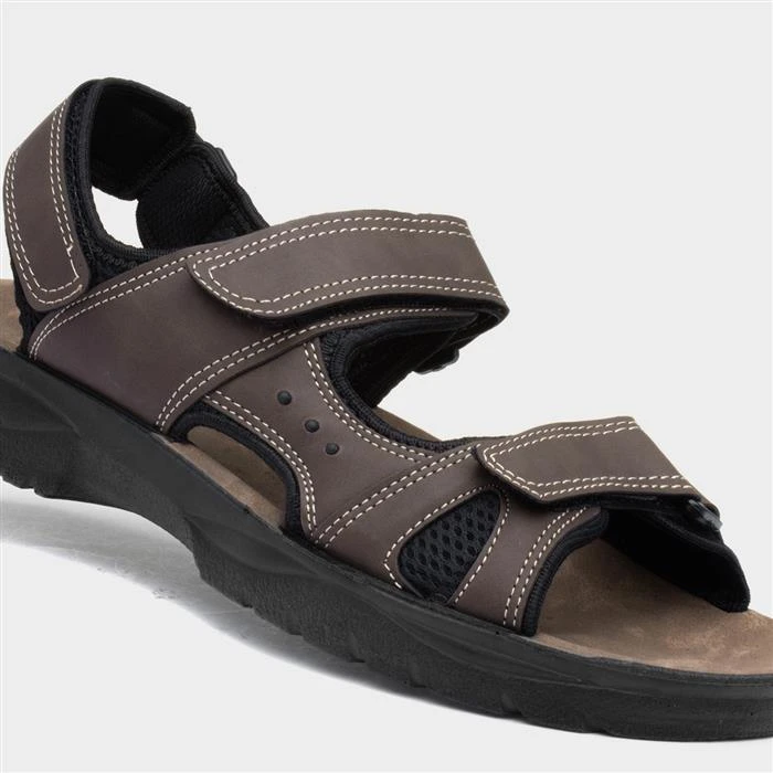 Red Fish Mens Easy Fasten Sandal In Brown - Image 4