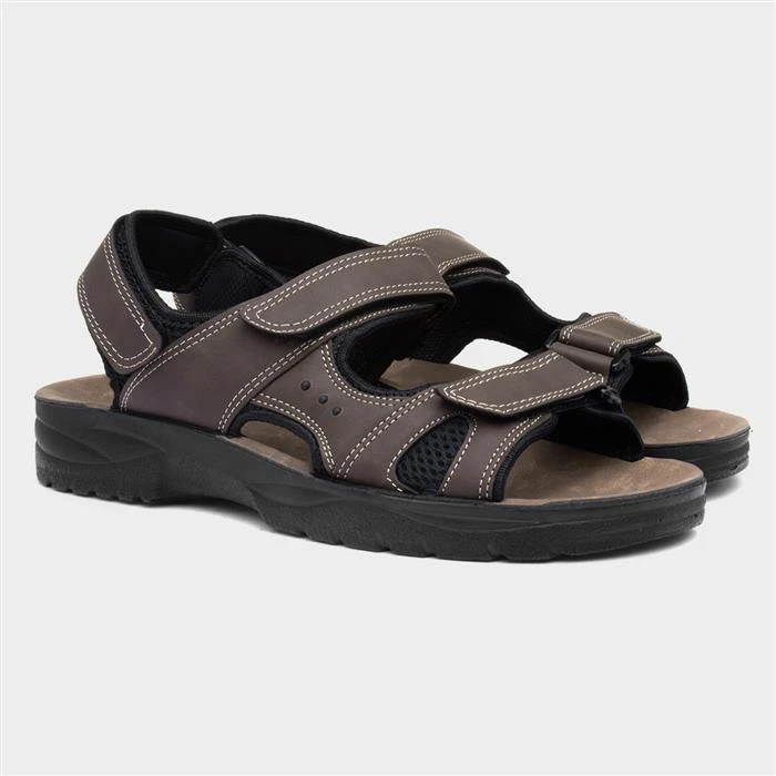 Red Fish Mens Easy Fasten Sandal In Brown - Image 5