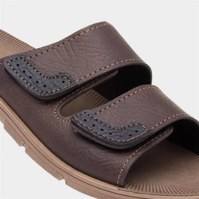 Red Fish Mens Brown Mule Sandal - Image 4