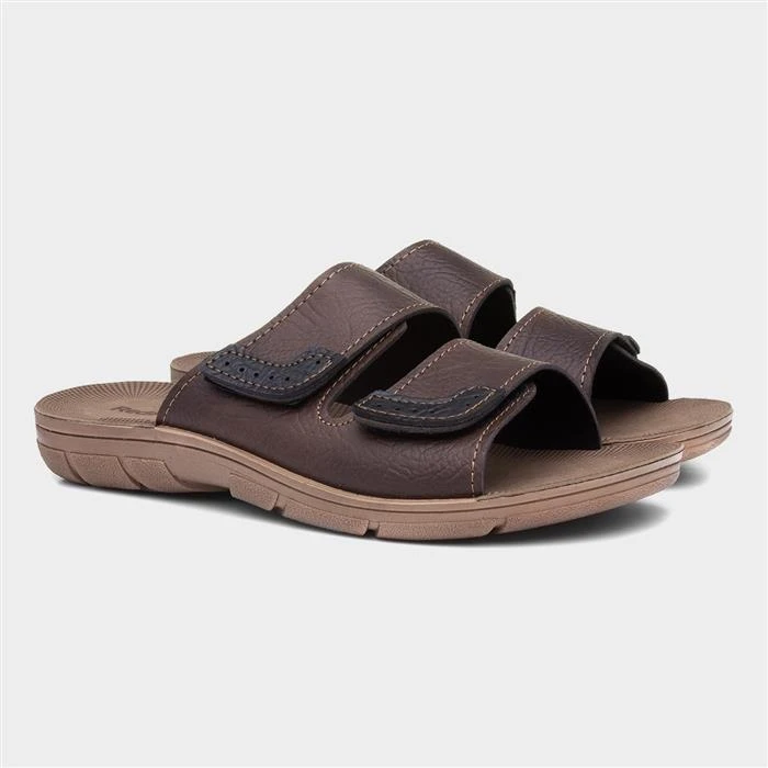 Red Fish Mens Brown Mule Sandal - Image 5