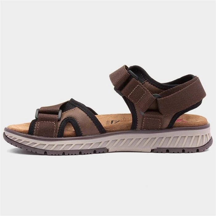 Relife Mens Brown Easy Fasten Sandal - Image 2
