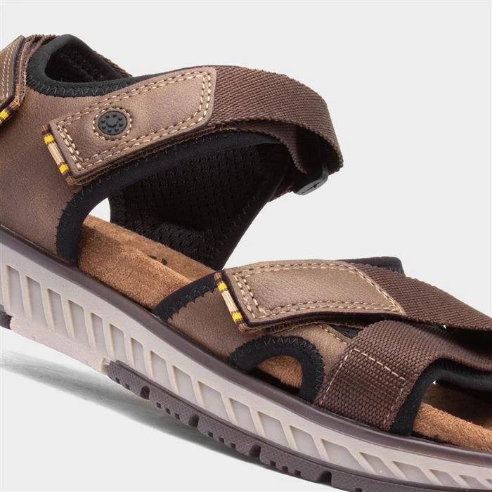 Relife Mens Brown Easy Fasten Sandal - Image 4