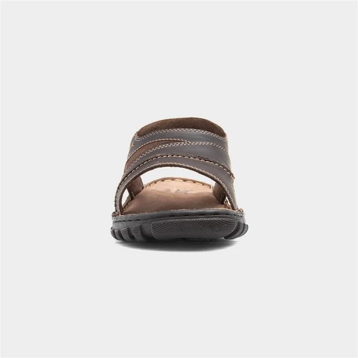 Lotus Mens Brown Leather Slip On Sandal