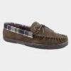 Cotswold Sodbury Mens Brown Moccasin Slipper