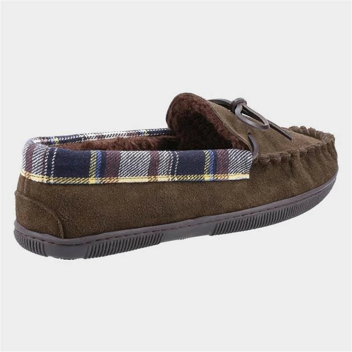Cotswold Sodbury Mens Brown Moccasin Slipper - Image 2