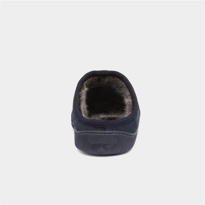 Hush Puppies Ashton Mens Navy Suede Mule Slipper - Image 3