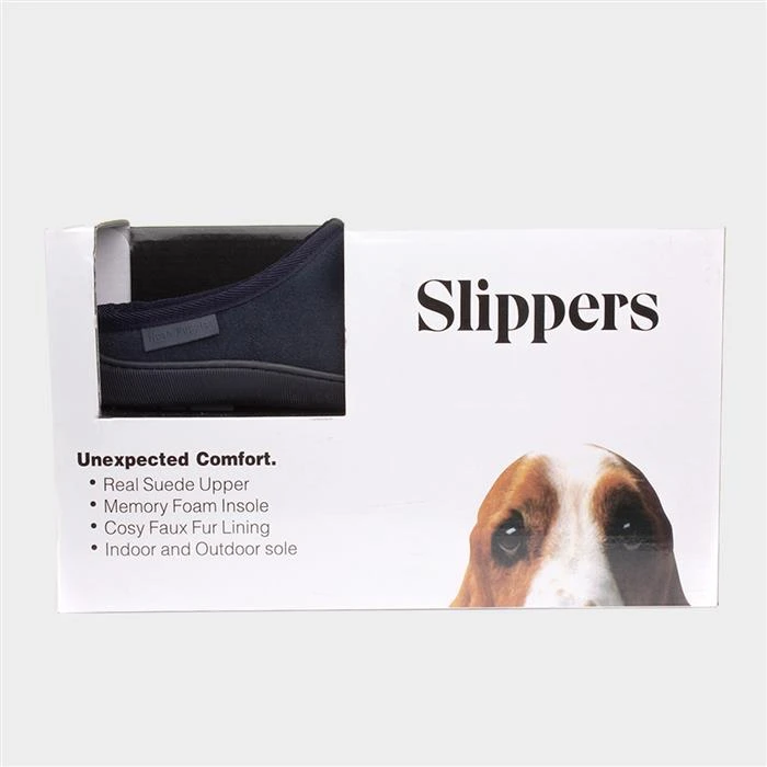 Hush Puppies Ashton Mens Navy Suede Mule Slipper - Image 4