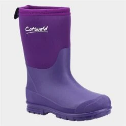 Cotswold Hilly Neoprene Kids Purple Welly