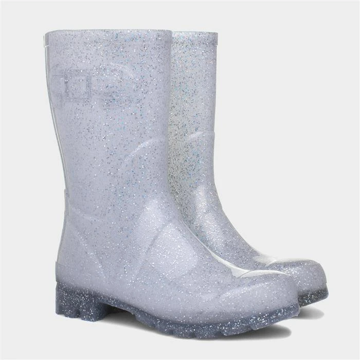 Zone Frost Womens Silver Glitter Welly - Image 5