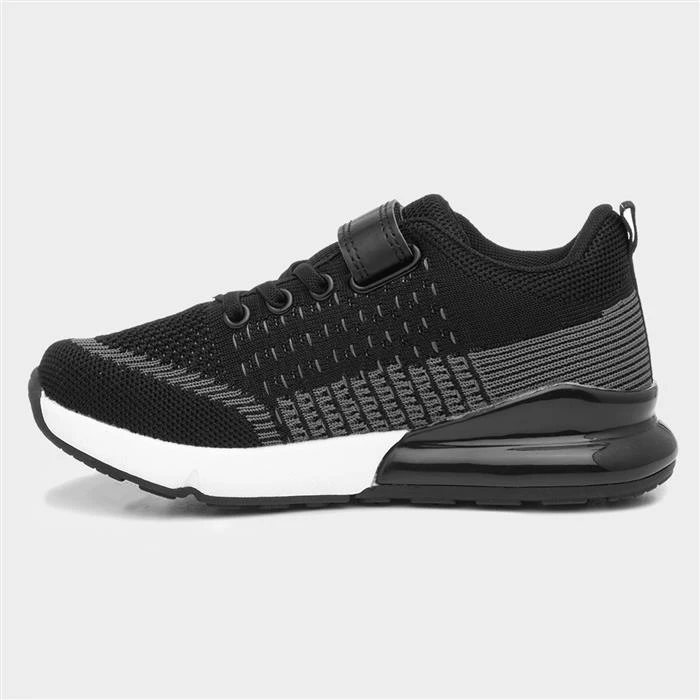 XL Exe Kids Black Easy Fasten Knitted Trainer - Image 2