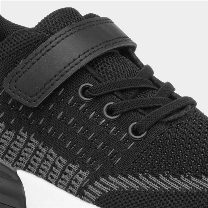 XL Exe Kids Black Easy Fasten Knitted Trainer - Image 4