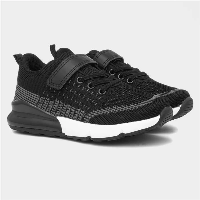 XL Exe Kids Black Easy Fasten Knitted Trainer - Image 5